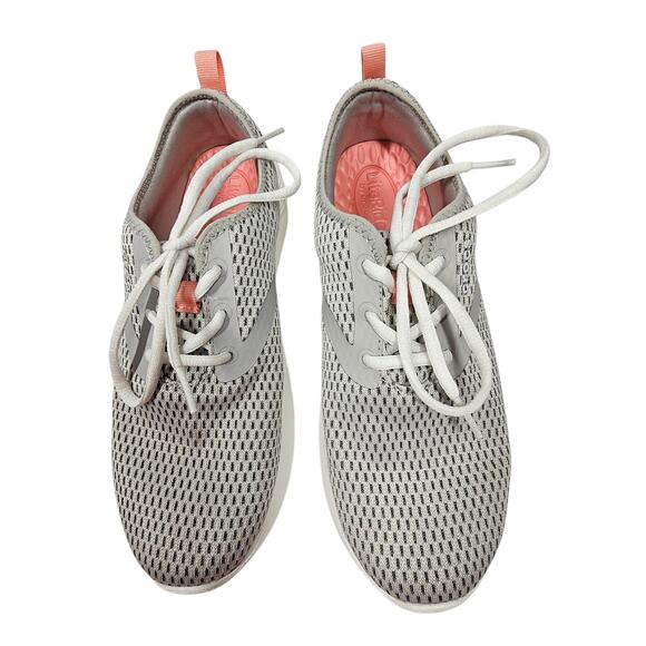 Crocs LiteRide Gray Mesh Lace Sneakers Women's Size 9 - Picture 2 of 9